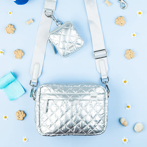 Quilted Dog Walking Bag - Moonlit Silver
