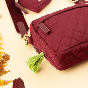 Quilted Dog Walking Bag - Radiant Ruby