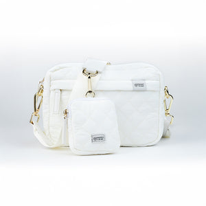 Quilted Dog Walking Bag - Seashell White